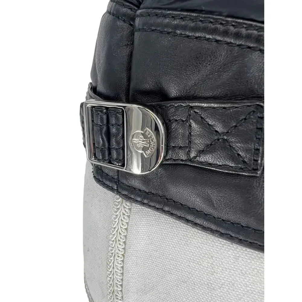 Moncler Citrouille Leather & Down‎ Moto Jacket Size 00 (US XXS)